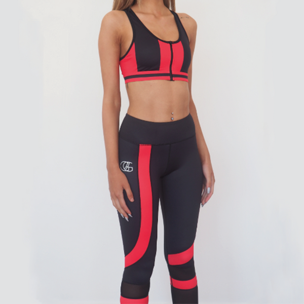 PEAK PRO LEGGINGS // BLACK - RED