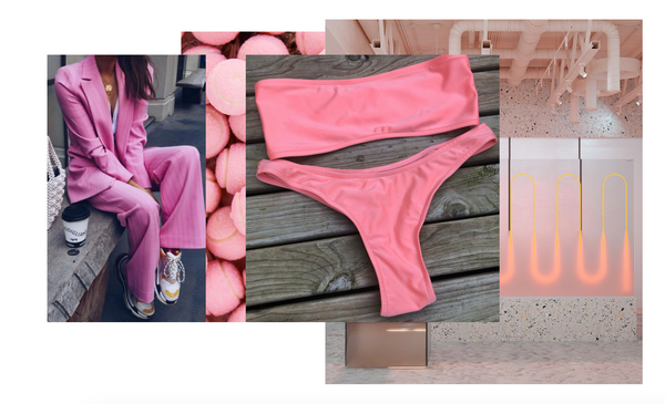 neon pink bandeau top with skimp bottoms,conservative yet minimal bottoms.Bikini set perfect for summer kissed skin