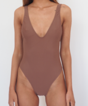 BOND ICONIC ONE PIECE / Nude colour, high cut leg and deep scoop back and front one piece swimsuit.GERRY CAN 